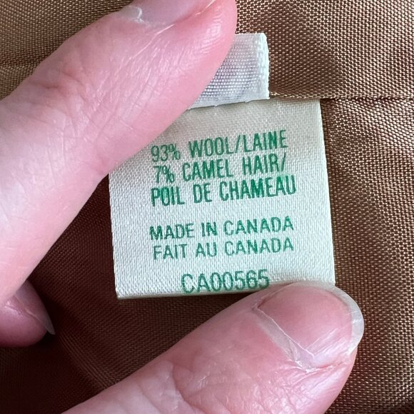 Vintage Camel Hair Wool Matching Midi Skirt Suit Set Preppy Belted Co-ord Formal - Picture 7 of 8